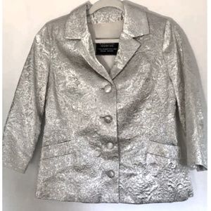 VIntage Blazer, Silver Metallic Brocade